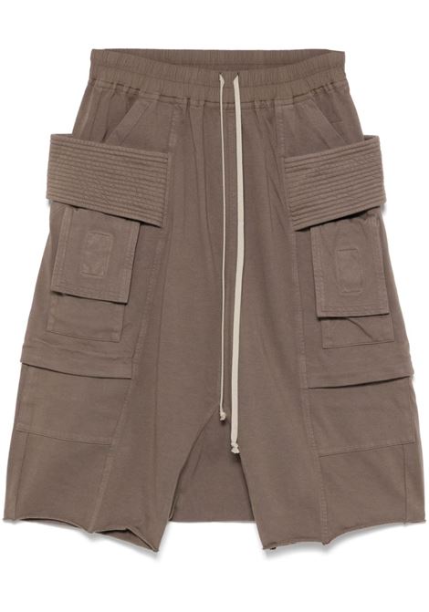 Taupe brown drop-crotch bermuda shorts Rick Owens DRKSHDW - men